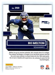 Bo Melton 2022 Panini Donruss Series Mint Card #350