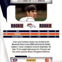 Eric Decker 2010 Panini Prestige Series Mint ROOKIE Card #240