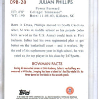 Julian Phillips 2022 2023 Bowman University Chrome Retro Mint Card #09B-28