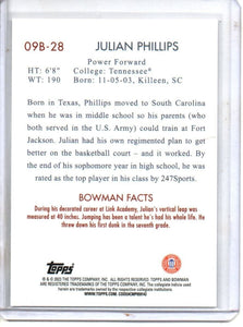 Julian Phillips 2022 2023 Bowman University Chrome Retro Mint Card #09B-28