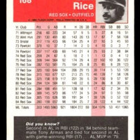 Jim Rice 1985 Fleer Series Mint Card #168