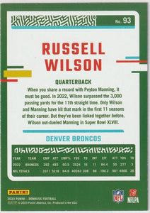 Russel Wilson 2023 Donruss Press Proof Blue Series Mint Card #93
