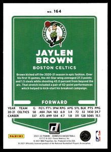 Jaylen Brown 2021 2022 Panini Donruss Green Laser Series Mint Card #164