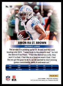 Amon-Ra St. Brown 2023 Panini Prestige Series Mint Card #99