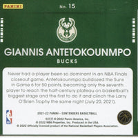 Giannis Antetokounmpo 2021 2022 Panini Contenders Game Night Ticket Series Mint Card #15