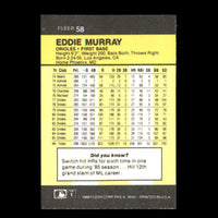 Eddie Murray 1986 Fleer Mini Series Mint Card #58