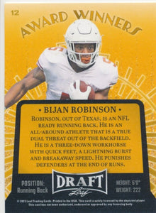 Bijan Robinson 2023 Leaf Draft Award Winners Series Mint Rookie Card #12