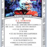 C.J. Stroud 2022 SAGE Artistry BLACK Mint Card #36