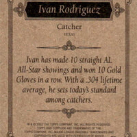 Ivan Rodriguez 2002 Topps T 206 Series Mint Card #T206-2 S