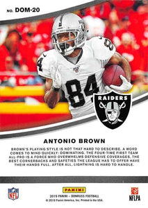 Antonio Brown 2019 Donruss Dominators Series Mint Card #20