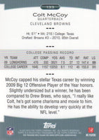 Colt McCoy 2010 Topps Platinum Series Mint Rookie Card #133
