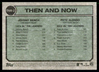 Johnny Bench and Pete Alonso 2023 Topps Heritage Then and Now Series Mint Card #TAN-2
