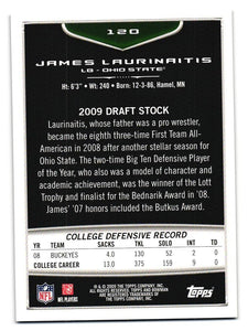 James Laurinaitis 2009 Bowman Draft Picks #120 Series Mint Rookie Card #120