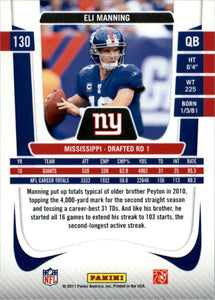 Eli Manning 2011 Prestige Series Mint Card #130