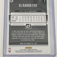 De'Aaron Fox 2018 2019 Panini Donruss Holo Orange Laser Series Mint Card #51