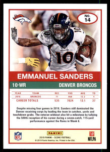 Emmanuel Sanders 2019 Score GOLD Series Mint Card #14