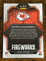 Patrick Mahomes II 2022 Panini Prizm Fireworks Series Mint Card #F-2
