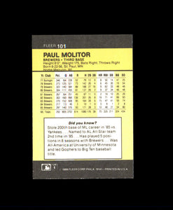 Paul Molitor 1986 Fleer Mini Series Mint Card #101