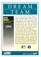 Wade Boggs 1991 Score Dream Team Series Mint Card #889
