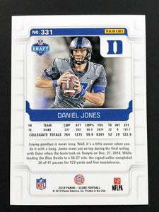 Daniel Jones 2019 Panini Score Series Mint Rookie Card #331