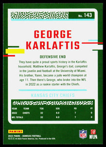 George Karlaftis 2023 Donruss Series Mint 2nd Year Card #143
