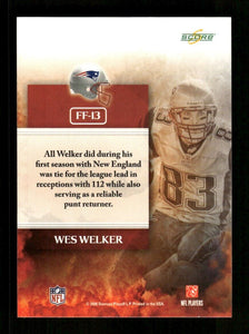 Wes Welker 2008 Score Future Franchise Series Mint Card  #F-13