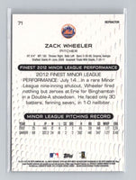 Zack Wheeler 2013 Finest Series Mint Rookie Card #71

