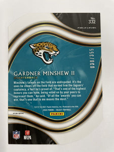 Gardner Minshew 2020 Select Field Level Die Cut Prizm Bronze Series Mint Card #332