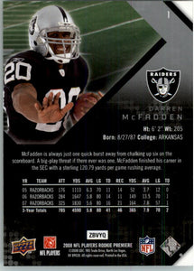 Darren McFadden 2008 Upper Deck Rookie Premiere Series Mint Rookie Card #1