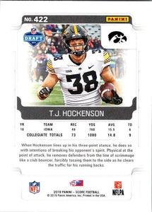 T.J. Hockenson 2019 Panini Score Series Mint Rookie Card #422