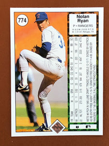 Nolan Ryan 1989 Upper Deck Series Mint Card #774
