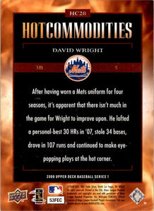 David Wright 2008 Upper Deck Hot Commodities Series Mint Card #HC28