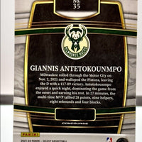 Giannis Antetokounmpo 2021 2022 Panini Select Concourse Blue Series Mint Card #35