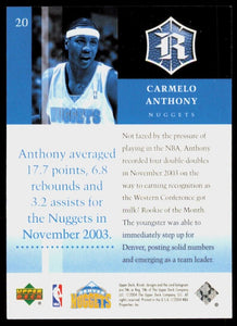 Carmelo Anthony 2004 2005 Upper Deck Rivals Series Mint Card #20