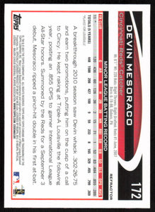 Devin Mesoraco 2012 Topps Chrome Orange Refractor Series Mint Rookie Card #172