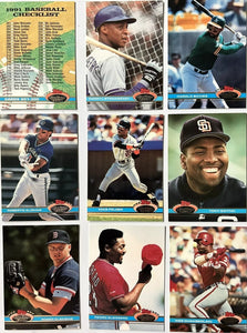 1991 Topps Stadium Club Baseball Series HUGE Complete Mint 600 Card Set Premier Edition Loaded with Stars, Rookies and Hall of Famers Ken Griffey Jr., Cal Ripken Jr, George Brett, Nolan Ryan Plus