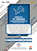 Amon-Ra St. Brown 2021 Donruss Elite Series Mint Rookie Card #126  GREEN Version
