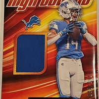 Amon-Ra St. Brown 2023 Panini Rookies and Stars High Octane Series Mint Insert Card #HM-AB Featuring an Authentic Blue Jersey Swatch #88/399 Made