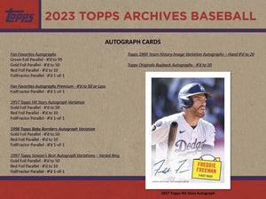 2023 Topps ARCHIVES Baseball Blaster Box with Three 1969 Topps Single Player Foil Cards