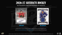 2026 2027 Upper Deck ARTIFACTS NHL Hockey Blaster Box with EXCLUSIVE Aqua Blue and Jade Green Parallels Plus Chance for Memorabilia and Autograph Cards PLUS

