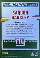 Saquon Barkley 2023 Panini Donruss Threads Series Mint Insert Card #DTH-SB Featuring an Authentic Dark Blue Jersey Swatch
