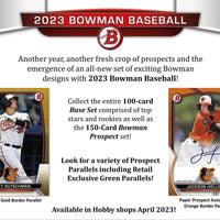 2023 Topps BOWMAN Baseball Series 24 Packs RETAIL Box with EXCLUSIVE Green Parallels