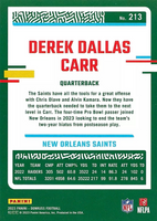 Derek Carr 2023 Donruss Football Series "Derek Dallas Carr" Full Name Variation of card #213
