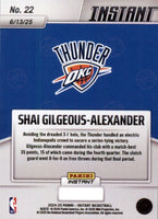 Oklahoma City Thunder 2024 2025 Panini Instant NBA Champions Limited Edition 30 Card Team Box Set Featuring 3 Different Shai Gilgeous-Alexander Cards plus Chet Holmgren, Jalen Williams, Alex Caruso and more Plus
