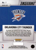 Oklahoma City Thunder 2024 2025 Panini Instant NBA Champions Limited Edition 30 Card Team Box Set Featuring 3 Different Shai Gilgeous-Alexander Cards plus Chet Holmgren, Jalen Williams, Alex Caruso and more Plus
