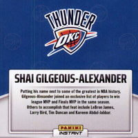 Oklahoma City Thunder 2024 2025 Panini Instant NBA Champions Limited Edition 30 Card Team Box Set Featuring 3 Different Shai Gilgeous-Alexander Cards plus Chet Holmgren, Jalen Williams, Alex Caruso and more Plus
