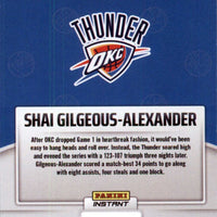 Oklahoma City Thunder 2024 2025 Panini Instant NBA Champions Limited Edition 30 Card Team Box Set Featuring 3 Different Shai Gilgeous-Alexander Cards plus Chet Holmgren, Jalen Williams, Alex Caruso and more Plus