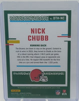 Nick Chubb 2023 Panini Donruss Threads Series Mint Insert Card #DTH-NC Featuring an Authentic Black Jersey Swatch
