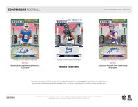 2024 Panini Contenders NFL Football Factory Sealed Blaster Box with 1 Autograph or Rookie Ticket Memorabilia Swatch Per Box Seven Inserts or Parallels Per Box! Find Exclusive Blue Parallels!
