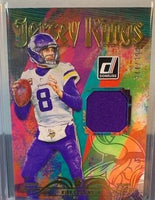 Kirk Cousins 2023 Panini Donruss Jersey Kings Series Mint Insert Card #JK-7 Featuring an Authentic Purple Jersey Swatch #344/399 Made
